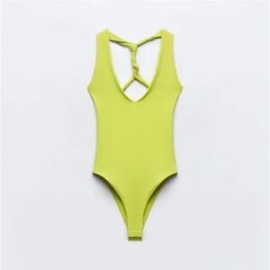 Zara twisted criss cross back bodysuit, size S